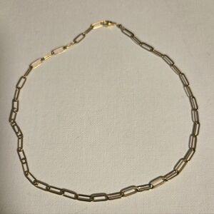 3/$30 Paperclip 16k Gold Plated Stainless Steel Link Necklace